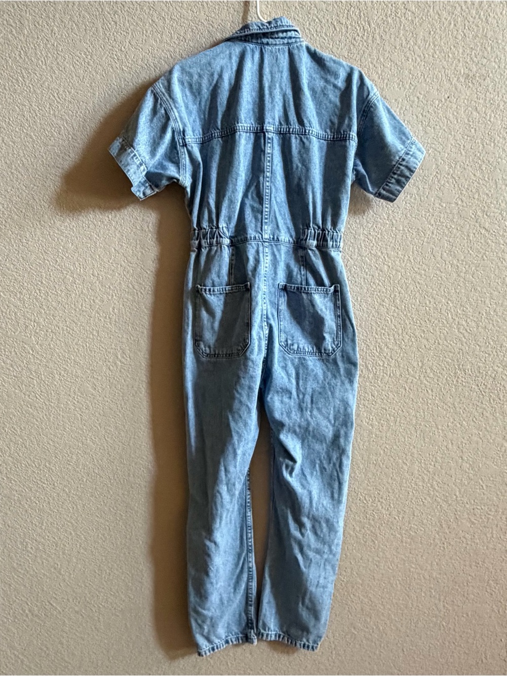 We The Free Marci Denim Utility Jumpsuit Coveralls Size Small Medium Wash Blue - Picture 2 of 9